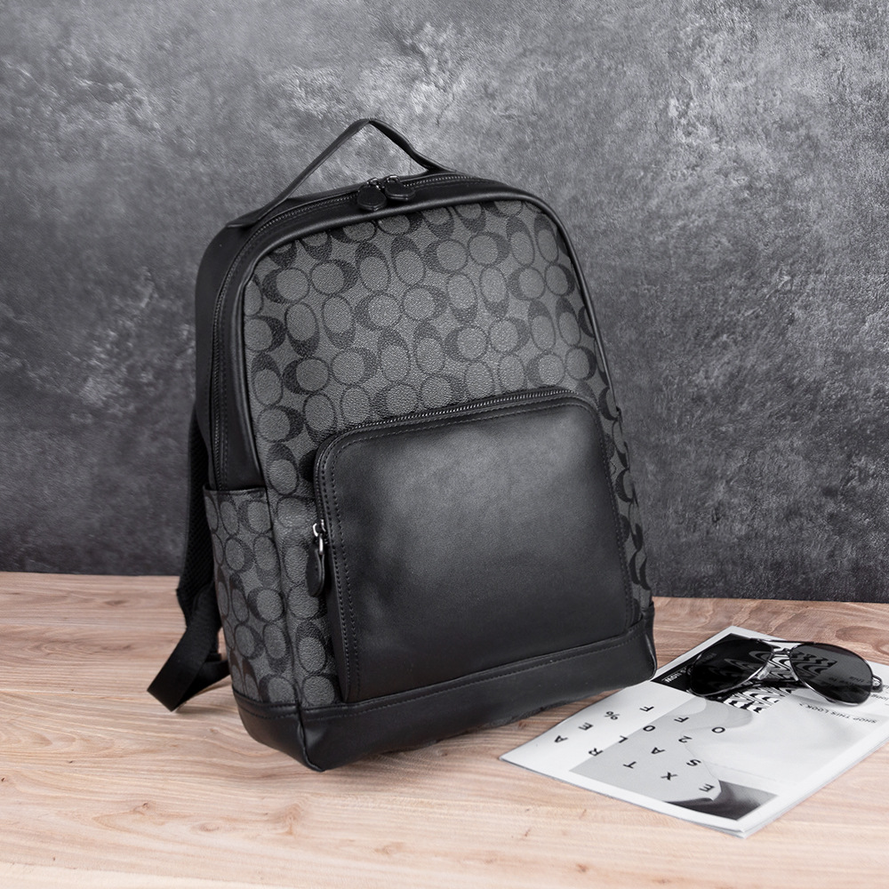 

mens leathers shoulder bags outdoor leisure printing backpacks street personality contrast color men handbag large capacity vertical fashion computer bag, Black3-5061