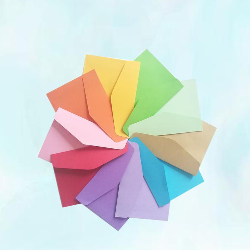 

Gift Wrap 120PCS Mini Size Color Envelope Blank Monochrome Envelope(Random Color)