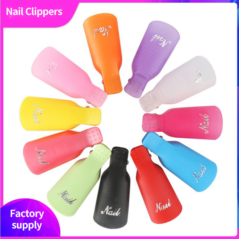 

11 colors plastic Manicure tool nail remover special water cotton complete set of clip, Silver