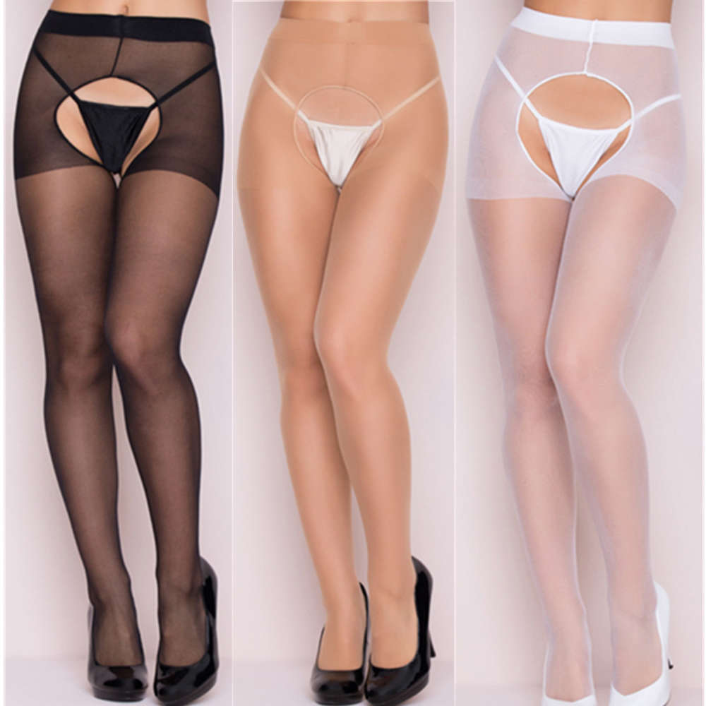 Fun silk stockings with two sides open , free from taking off and carving, first-class Jumpsuit bottom crotch-image-733197060