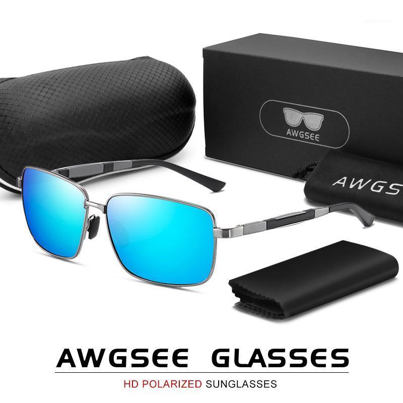 

Sunglasses AWGSEE Polarized Men High Quality Aluminium Metal Frame UV400 Protection Driving Eyewear For Coating Lens AWG585