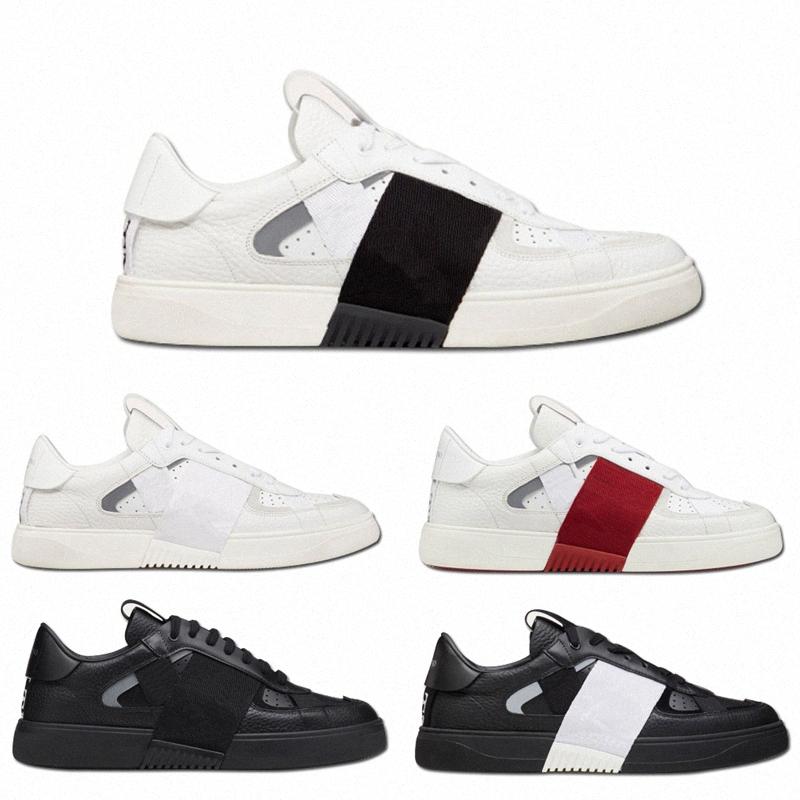 

2021 Color Platform Italy Fashion Men Women Open Designer Sneakers Stripe Studs Genuine Leather Flat Casual Shoes 36-45 Z1WJ zKw VALENTINOes