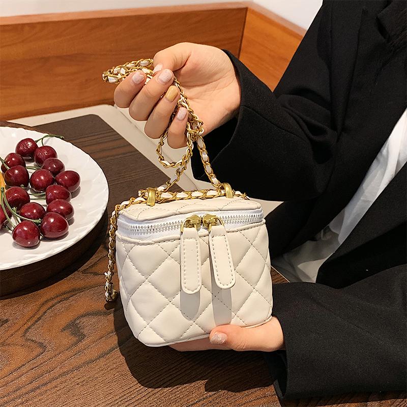 

Evening Bags Lattice Mini Crossbody Bag 2021 Summer High-quality PU Leather Women's Designer Chain Purses, Black