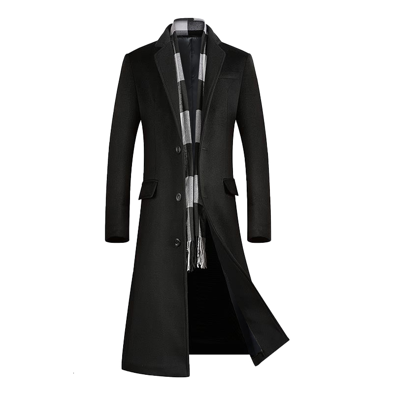 

Men's Trench Coats coats of wool 51%, long jacket below the knee, mostly male, windbreaker for men ZF9P, 1# shoe box