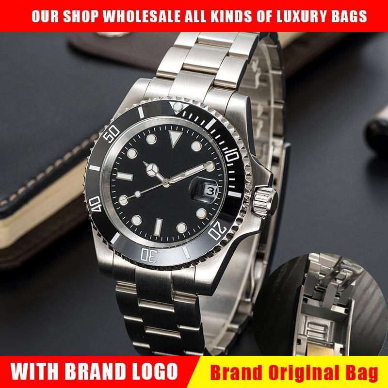 

mens automatic mechanical ceramics watches 41mm full stainless steel Gliding clasp Swim wristwatches sapphire luminous watch montre de luxe
