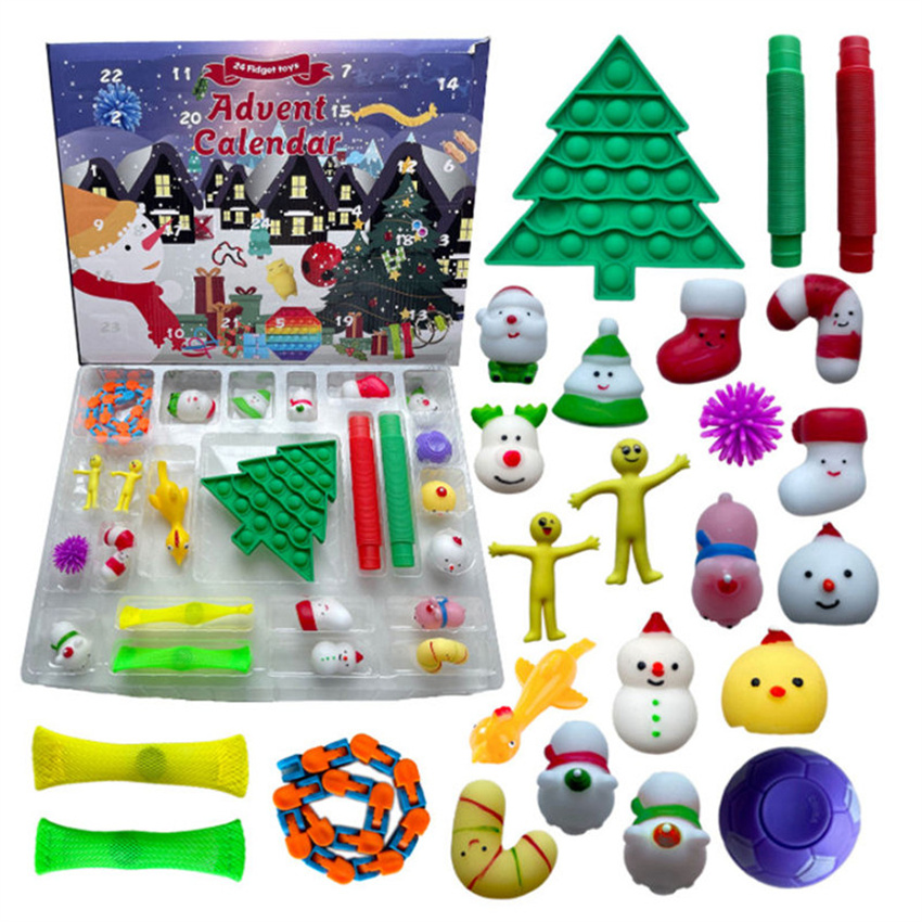 

50%off 24pcs Set Advent Calendar Christmas Blind Box Boxes Fidget Toy Favor Xmas Countdown Sensory Pack T0903 jersey