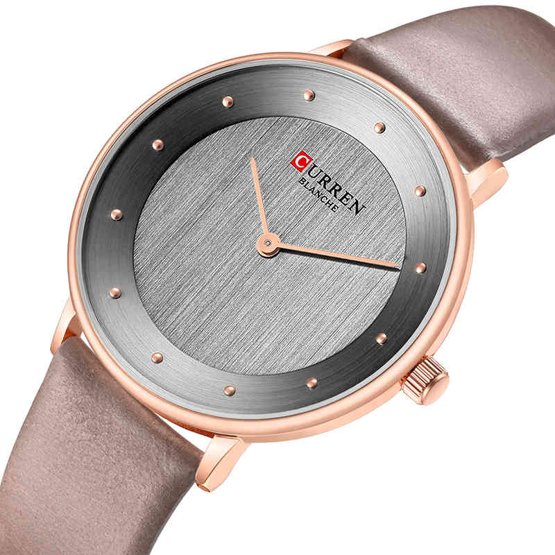 

CURREN Brand Fashion Wristwatches Women Leather Band Women Dress Watches Ladies Quartz-Watch Relogio Feminino 210517, Pink
