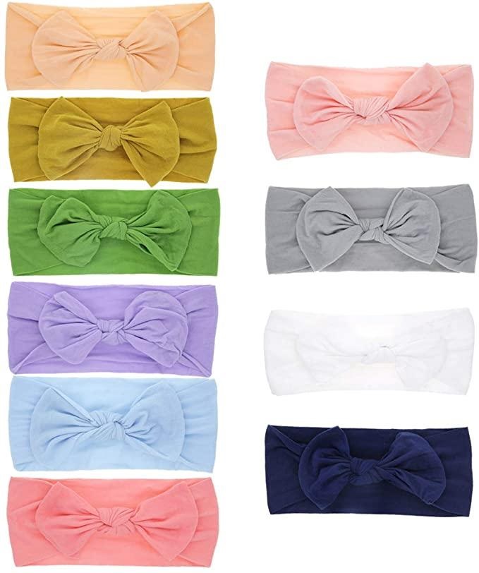 

2021 Baby Girl Headbands with Bow Newborn Infant Toddler Hairbands Nylon Headband elastic Child Hair Accessories wholesale, St 10 10pcs