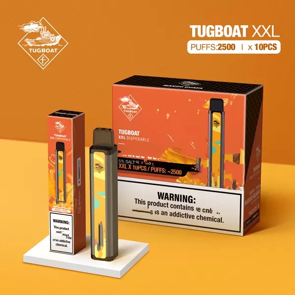 

Tugboat XXL 2500 puffs Disposable Vape Pod Kit E cigarette 6.5ml 1000 mAH batteries