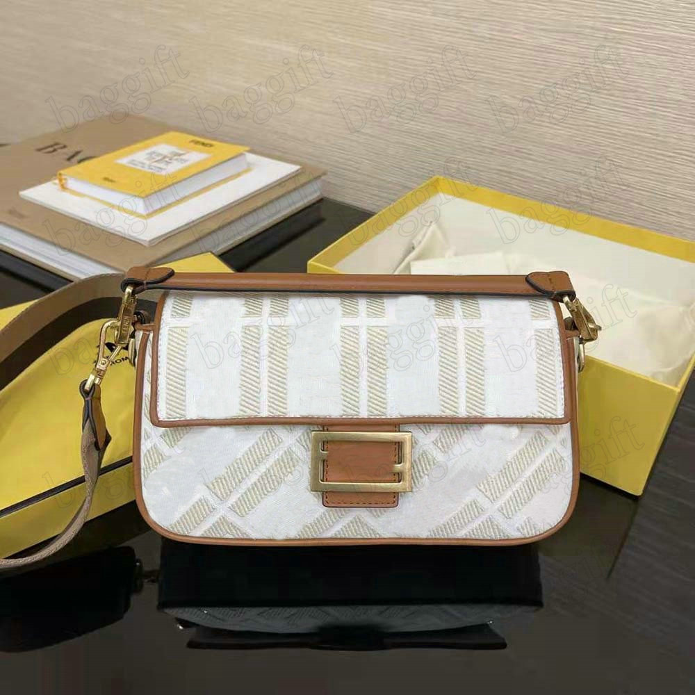 

Womens Iconic Baguette White Fabric Bag Luxurys Designers Multicolor Canvas Shoulder bags Crossbody Tote Pouch Wallet Purse Totes Monograms Handbags Carried Flap, For make up difference fees;no bag