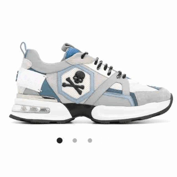 

Fashionable luxury men's leather lace-up thick-soled super outsole sneakers white casual printing RDHF0101