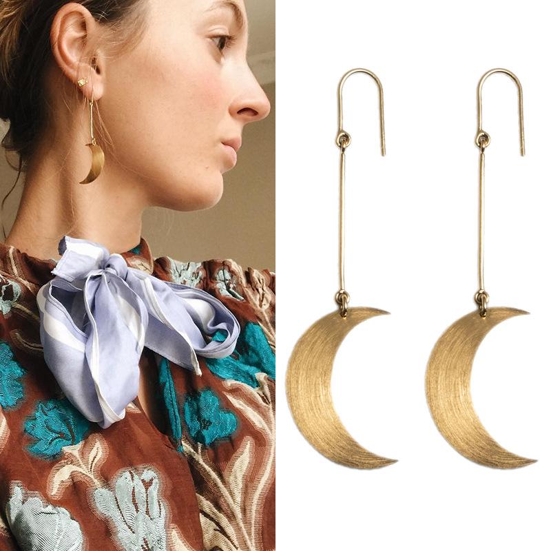 

Dangle & Chandelier 2021 Trendy Moon Earrings For Women Temperament Pendant Earring Girl Party Jewelry Gift, Silver