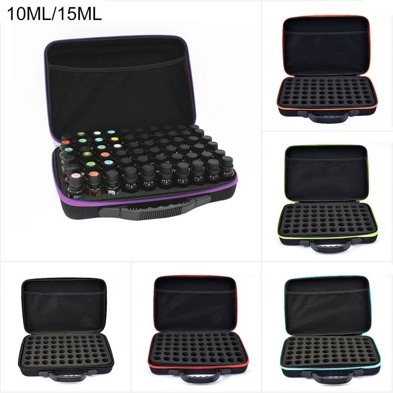 

Essential Oil Case Carrying Holder 60 Bottle Perfume Oil Nail Polish Organizador Storage Bag Storage Box Travel 10ML 15ML 210330