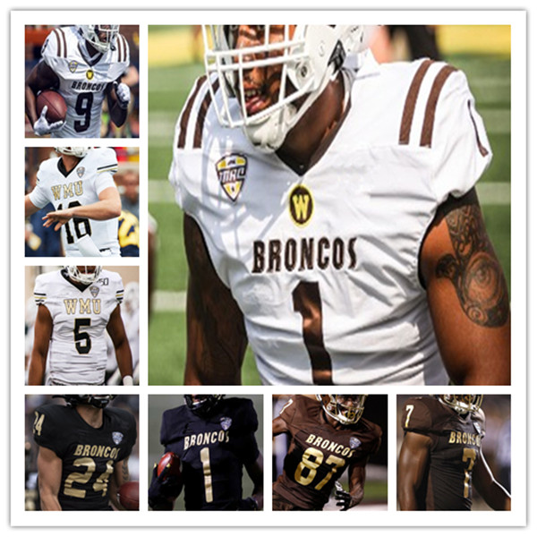 

Custom 2021 College Western Michigan Football Jersey Kaleb Eleby Sean Tyler Corey Crooms A.J. Thomas La'Darius Jefferson Bryce Nunnelly Jaylen Hall Skyy Moore, Men white