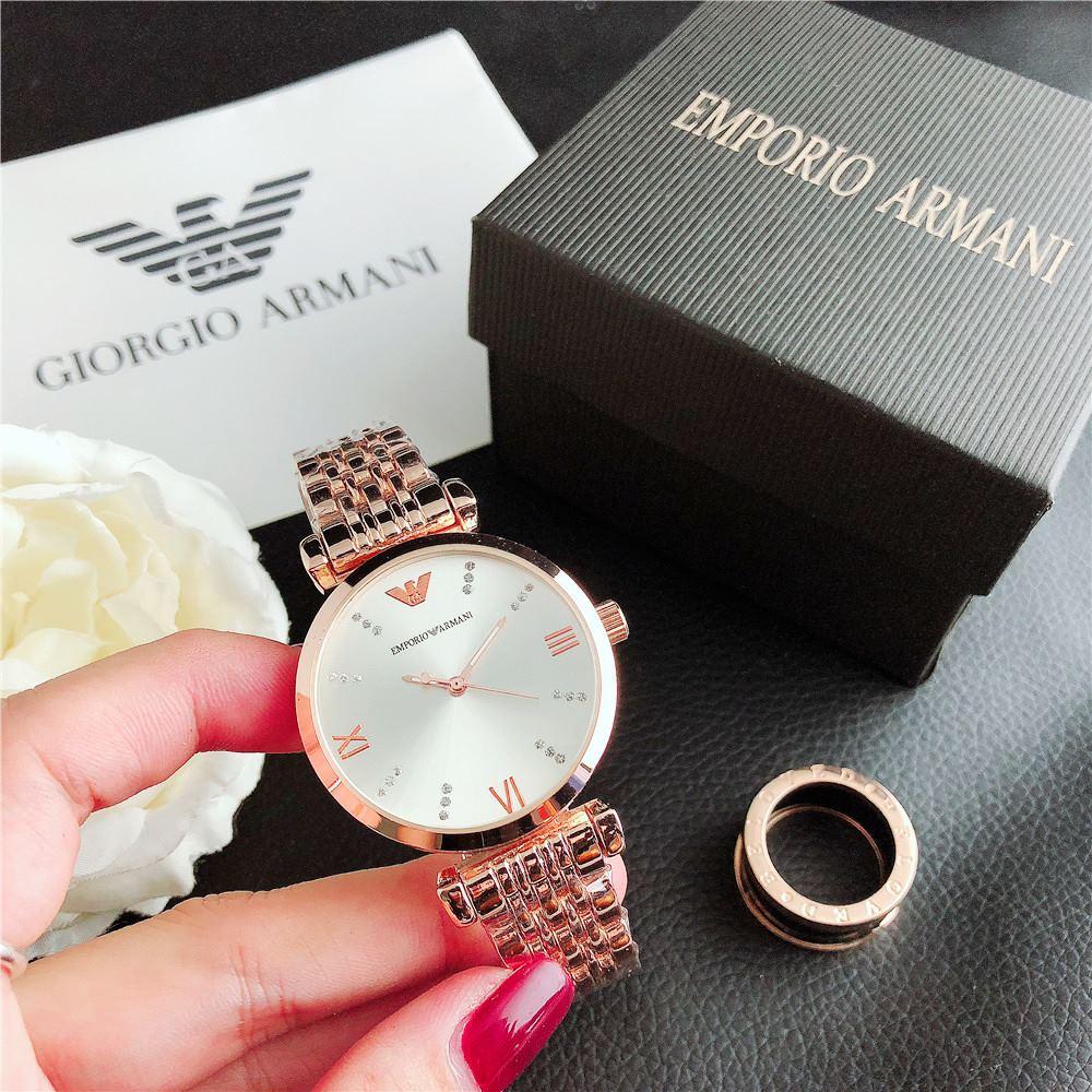 

2021 AR gold watch casual women watches diamond case fashion dress designer stainless steel strap quartz movement montre bracelet reloj de p, Slivery;brown