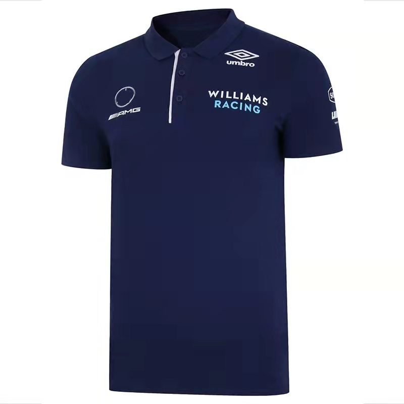 

Fashion F1 William Team Short-sleeved Oversized Polo Shirt Moto Cross-country Motorcycle Racing Suit Supporter, White;black