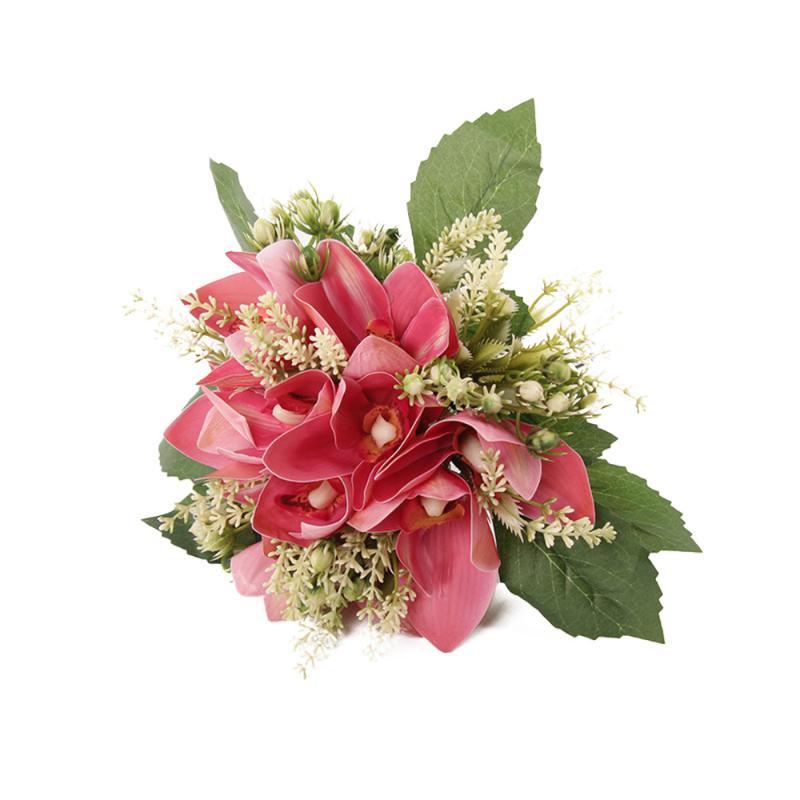 

Decorative Flowers & Wreaths Artificial Handmade Orchid Simulation Decoration Bouquets Festive Supplies Silk 7 Forks Forklous, Champagne