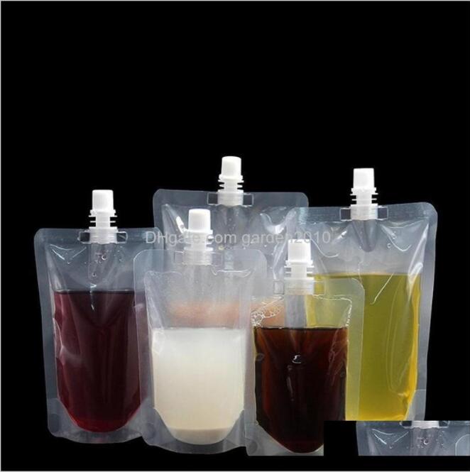 

Packing Bags 100Ml 200Ml 250Ml 300Ml 380Ml 500Ml Empty Standup Plastic Drink Packaging Bag Spout Pouch For Beverage Liquid Juice Milk Sld07
