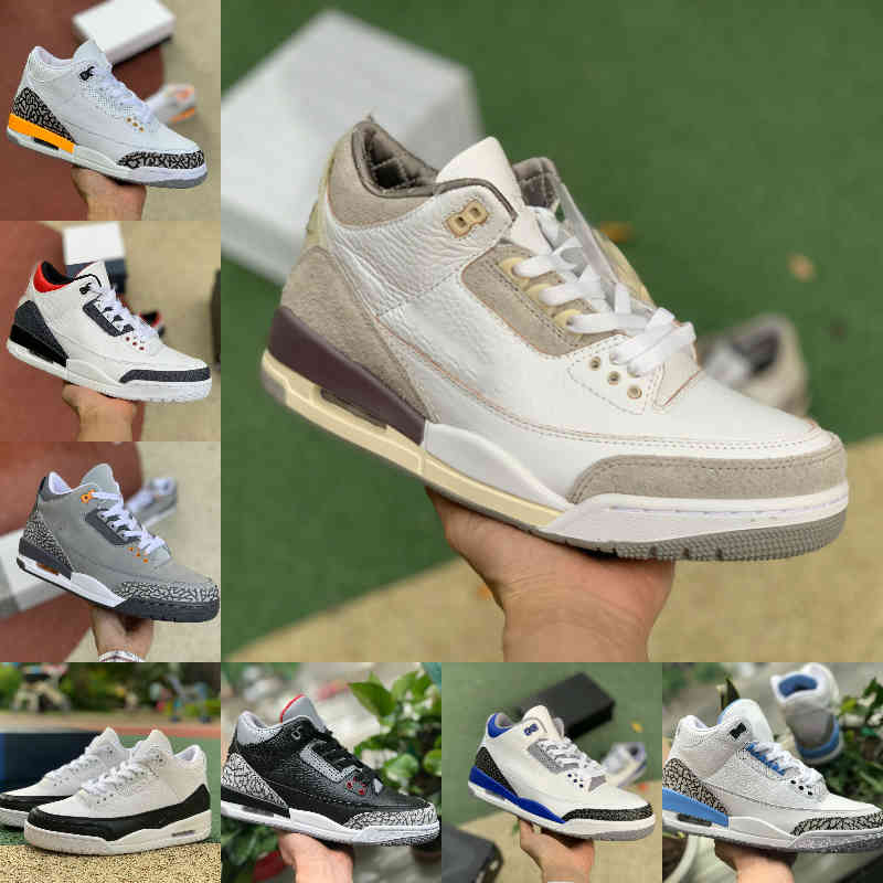 

Top Quality Racer Blue 3 3S Basketball Shoes Mens Court Purple A Ma Maniere UNC Fragment Knicks FREE THROW LINE JORDÁN Denim Black Cement Pure White Trainer Sneakers