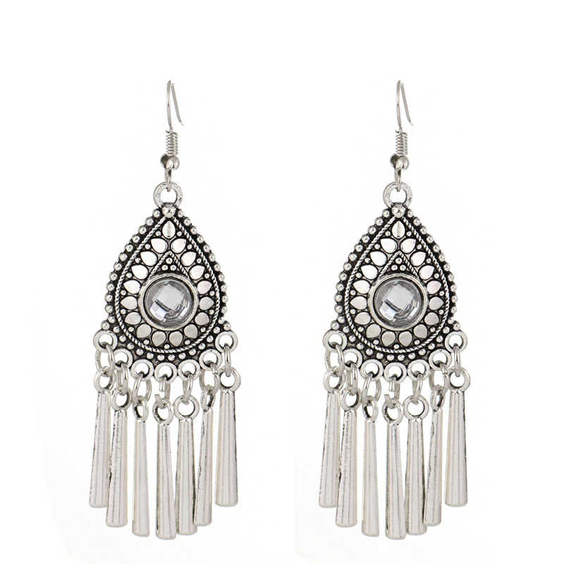 

women's Water drop Tibetan silver Dangle Chandelier earrings GSTQE013 fashion gift national style women DIY earring
