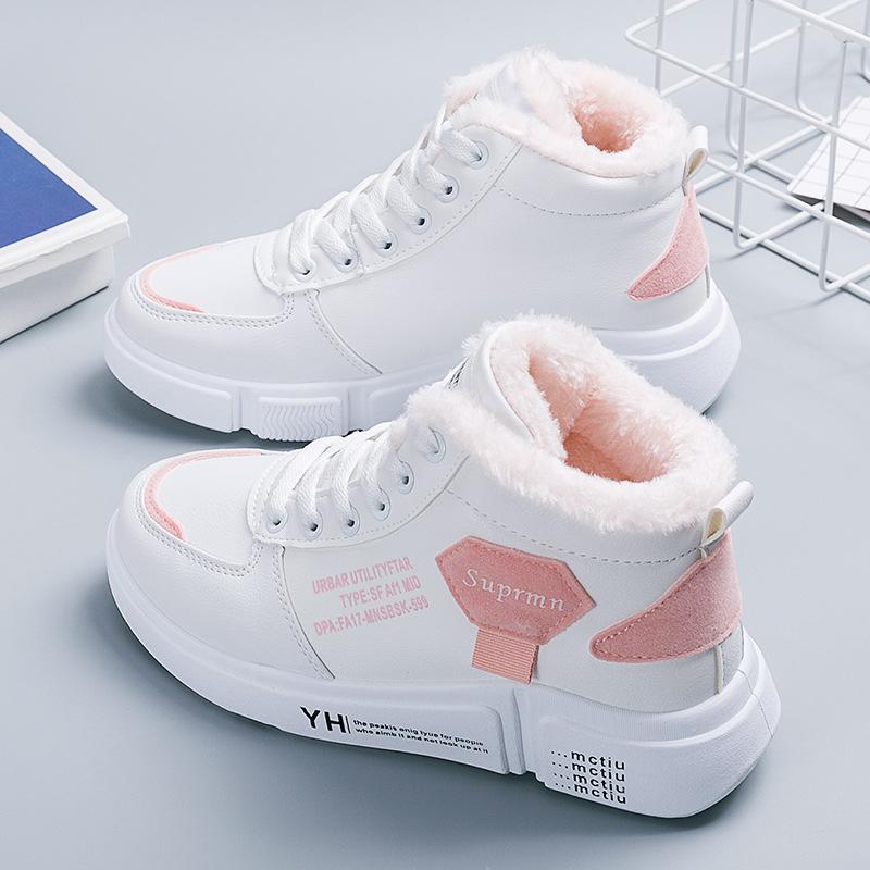 

Boots 2021 Winter Cotton Shoes Women's Warm Snow Casual Plus Fluffy High-top Women, Black