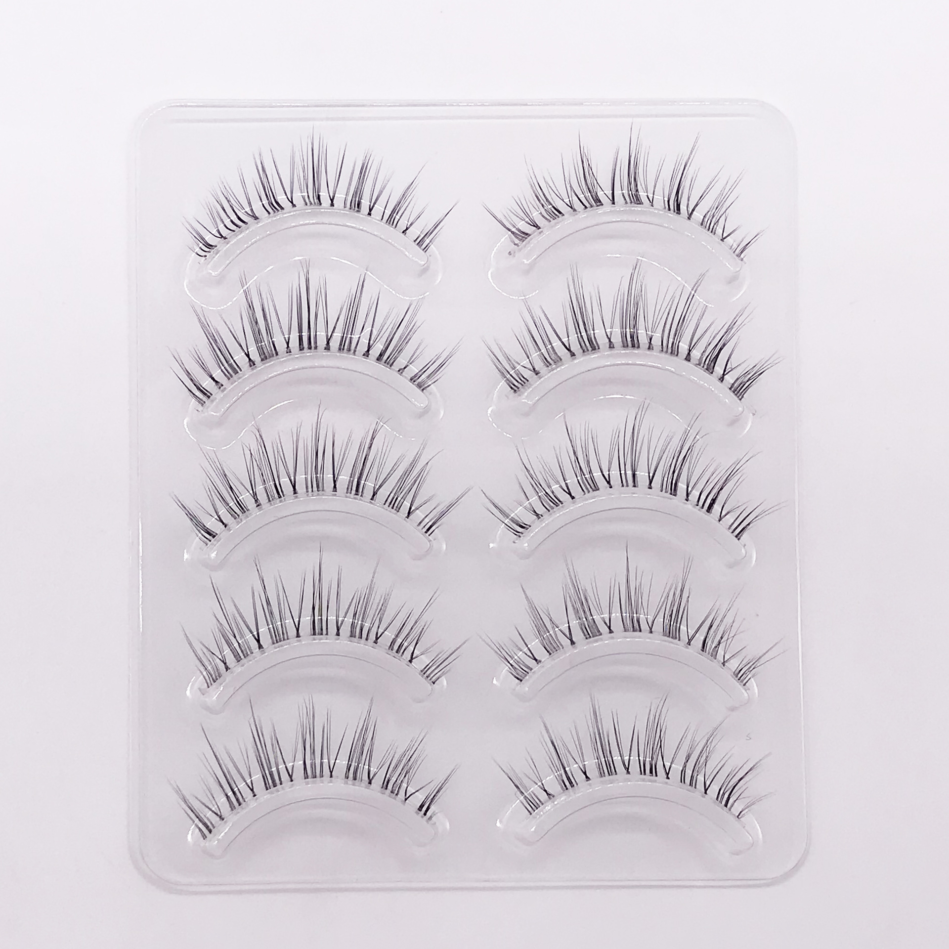 

Natural Long 5 Pairs Lash Pack Soft Clear Stem Eyelashes Thin Eyelash Extension Daily Using For Makeup