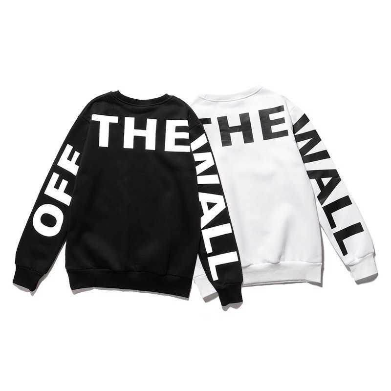 

hoodies21s autumn winter new fashion br million tear off pure cotton Plush round neck men's and women's loose sweater, White