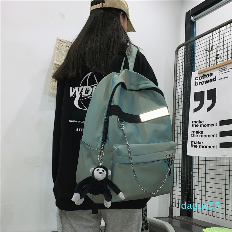 

Women Backpack Female Fashion Reflective Student Schoolbag Teenage, Black