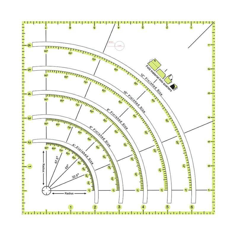1Pcs Home Use Sewing Tool Accessory Multi-function Acrylic Splicing Ruler for Garment Proofing Measuring Supplies Arcs Shape-image-690923569