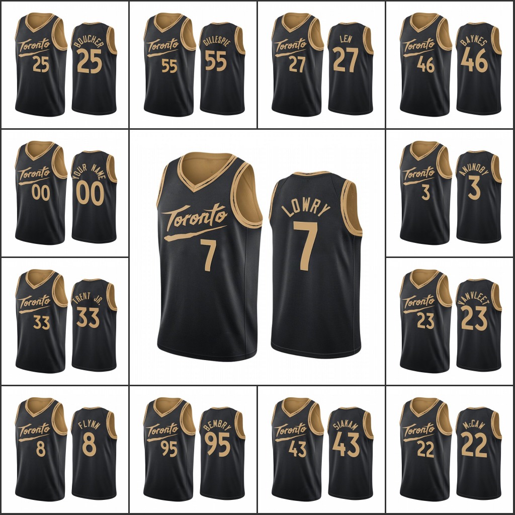

Men Toronto Raptors''Kyle Lowry Gary Trent Jr. Pascal Siakam Fred VanVleet Custom Black Trade Jersey