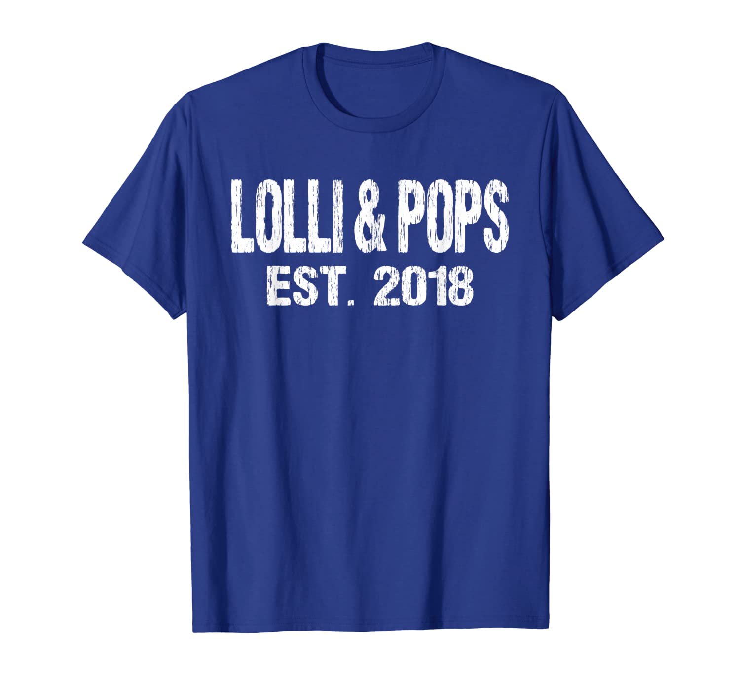 

lolli and pops established 2018 grandparents couples shirt, White;black