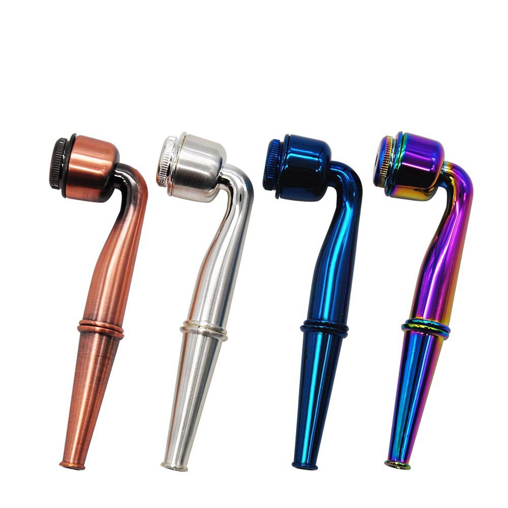 

Mini Portable hookah glass smoking Pipe Filter dazzling streamline Metal Tobacco Cigarette Smoke Accessories