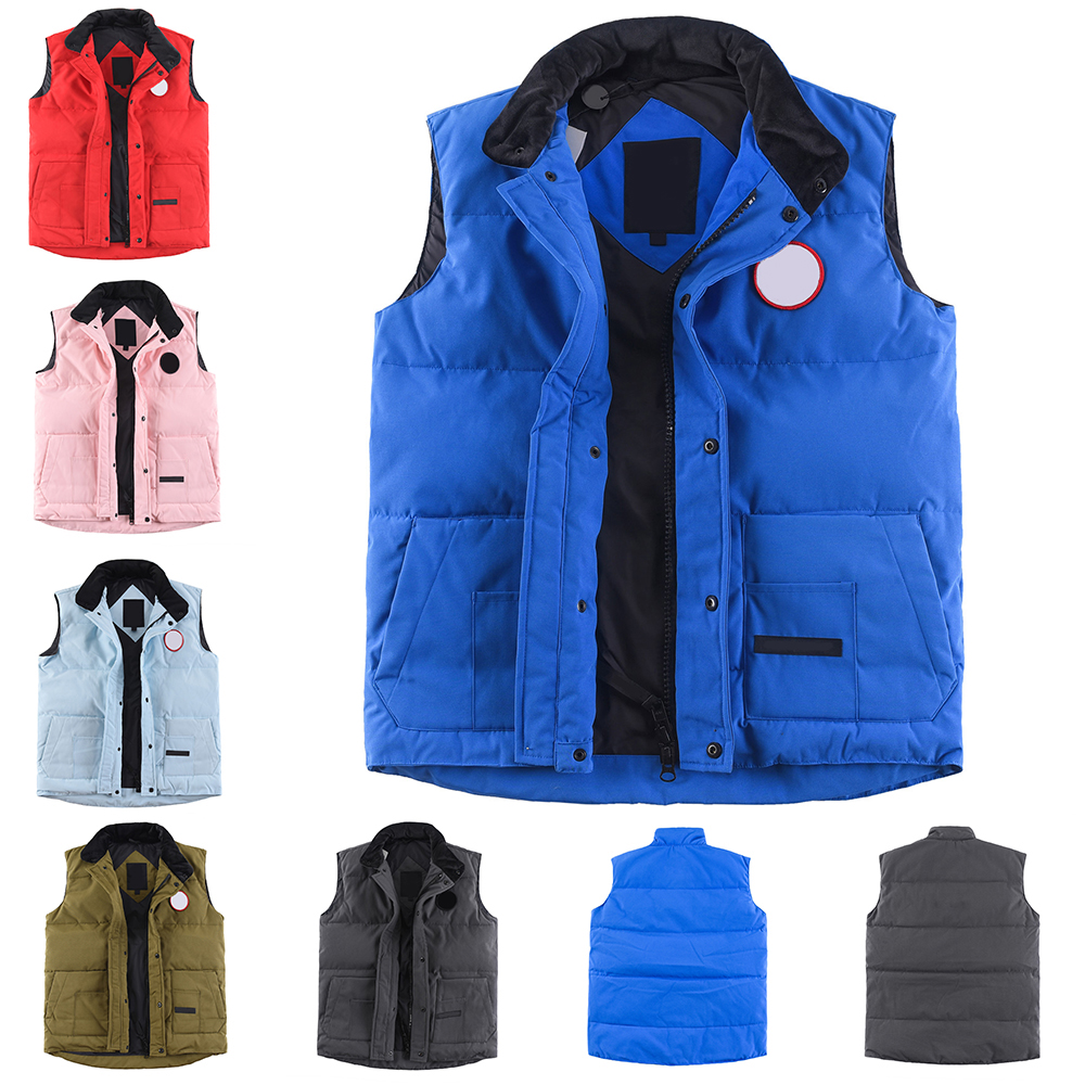 

Canada USA style Mens down jacket real feather vest Winter black label goose Fashion Men Women gilet parka bodywarmer Advanced Waterproof Fabric