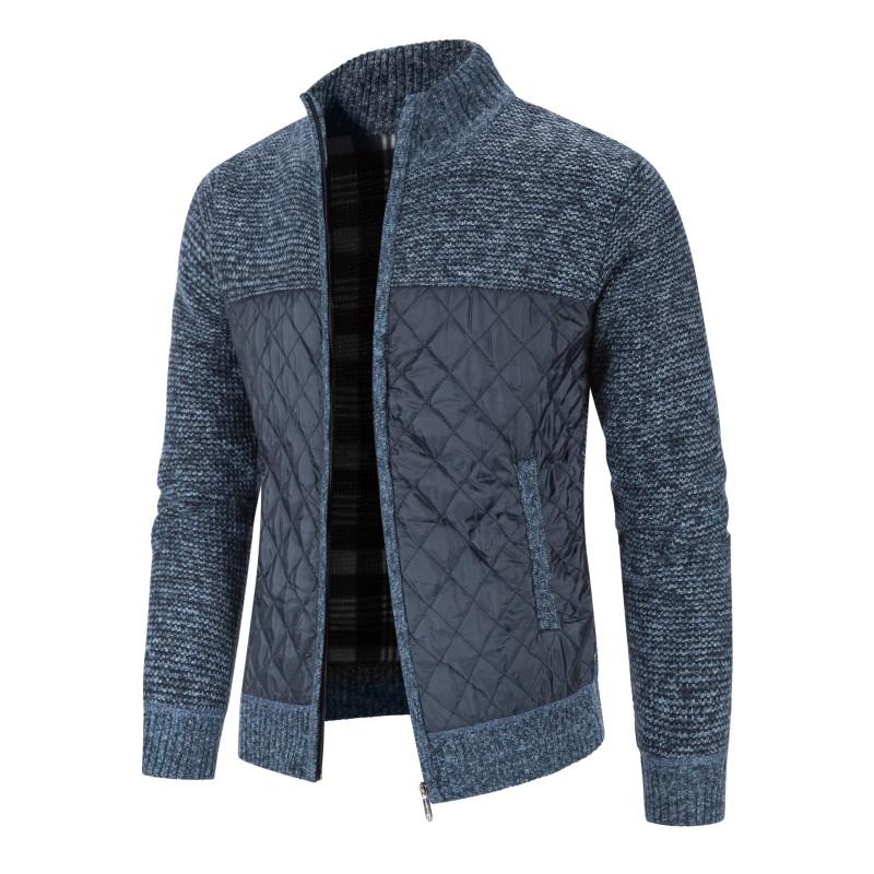 

Men's Sweaters Autumn Winter Cardigan Men Patchwork Sweater Coat Mens Thick Knitted Slim Fit Casual Warm Jacket, White;black
