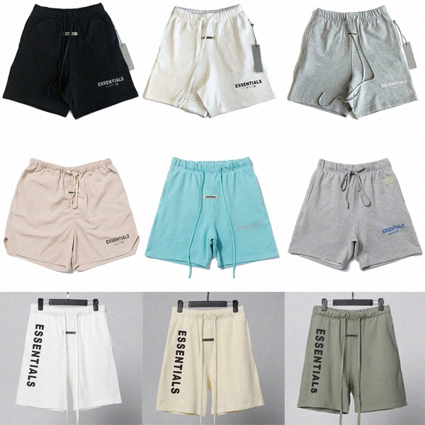 

2020ss Fear Of God Mens Shorts Pants Casual Essentials Letter-printed trousers with loose loops and hip-hop fog womens Summer reflective Short 09fV#, White;black