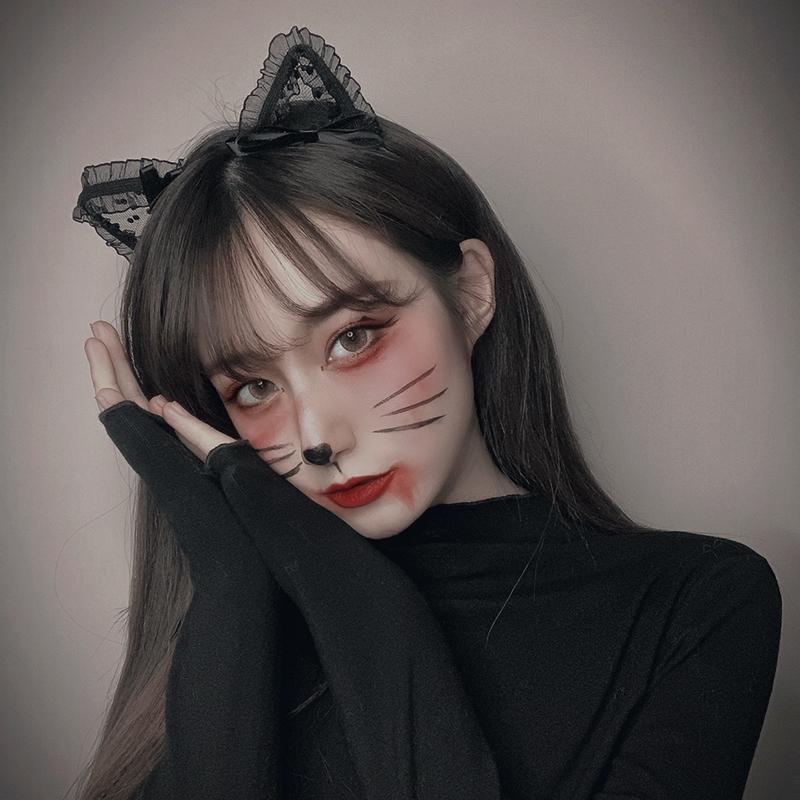 

Hair Accessories Bow Cat Ears With Bells Bands For Women Headwear Girls Accessory Cute Mesh Lace Dot Ear Hairbands Simple Solid Ribbon