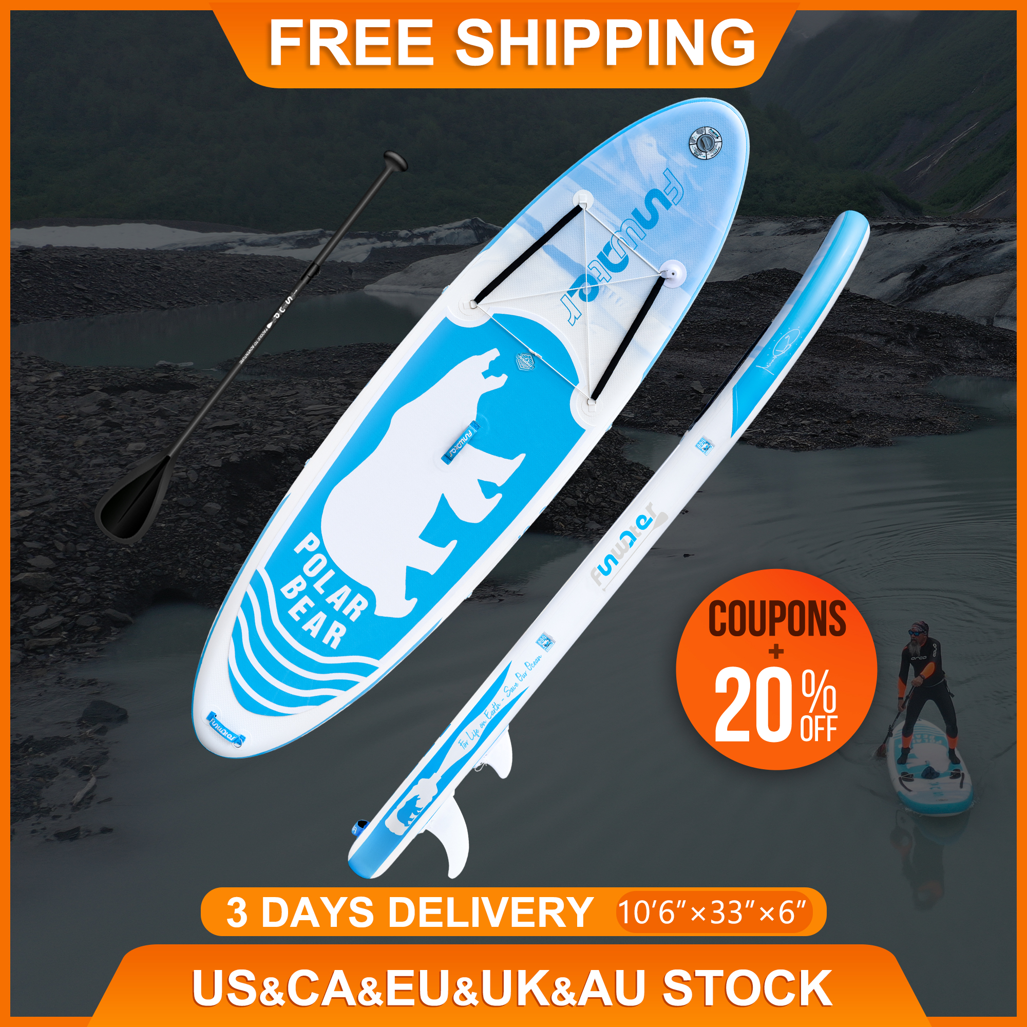 

Funwater Surfboard Dropshipping Paddle Board inflatable stand up paddleboard 320 Cm wholesale Ca eu US uk Warehouses Tabla Surf factory sup board Sporting