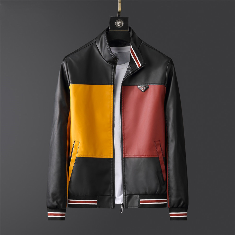 

2021S new fashion brand jacket men autumn and winter leather designer clothes eight styles of men's casual jackets slim size M, Red