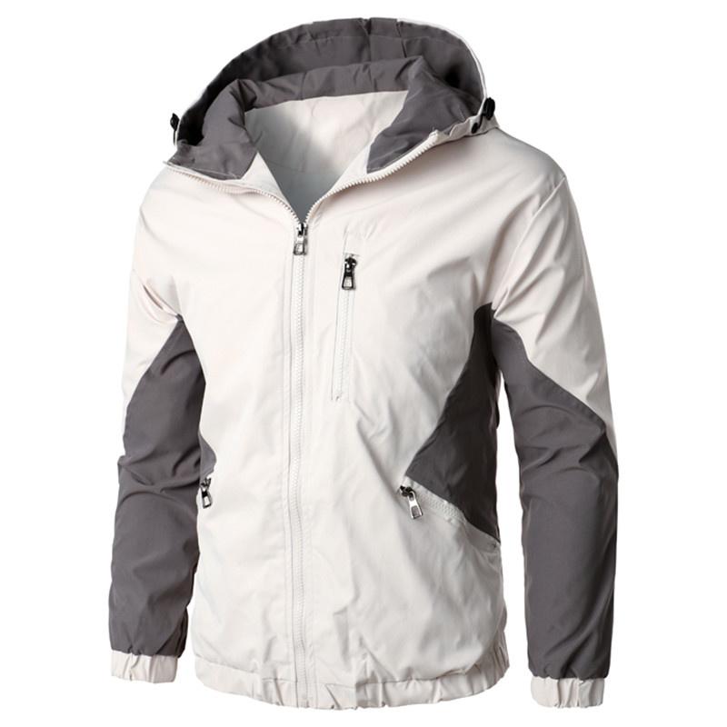 

Men' Jackets 2022 Autumn Winter Hooded Zipper Jacket Men Streetwear Bomber Windbreaker Mens Sportswear Coat Slim Fit Pilot Outwear, Beige