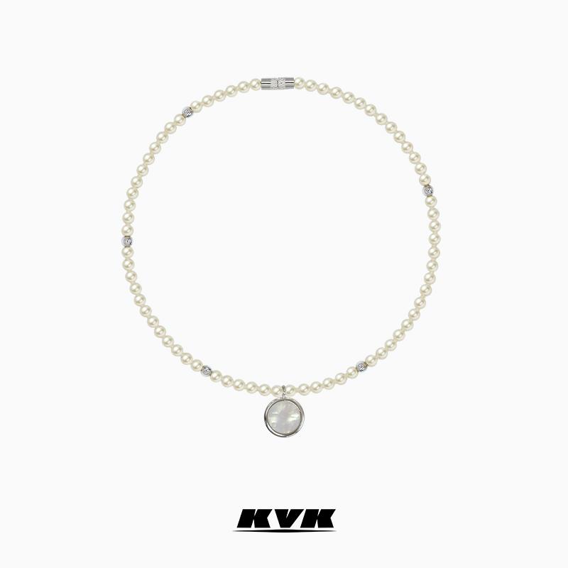

Pendant Necklaces KVK Artificial Pearl Fritillaria Necklace Women's Niche Design 2021 Fashion Neckchain High Level
