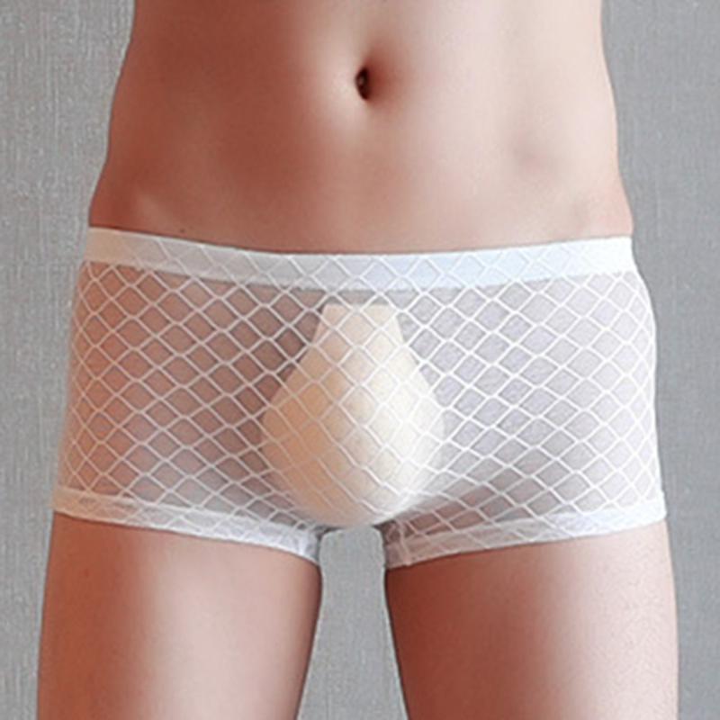 

Underpants Briefs * Item Description: Men Breathable Mesh Pure Color U Convex Sexy Comfortable Underwear Boxer, Black;white