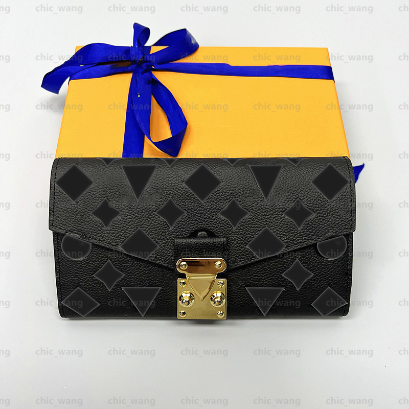 

high quality Luxurys designer Wallets Genuine Leather Purse Holders Coin wallet Embossing card holder Men free single Women wallets Black fashion long Key Pocke, Mon0gram-black