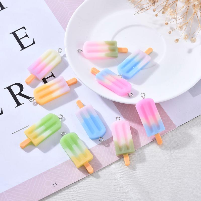 

Charms 10pcs/pack Big And Small 3D Cream Popsicle Resin Cute Pendant Earring DIY Fashion Jewelry Accessories Wholesale, Bronze;silver