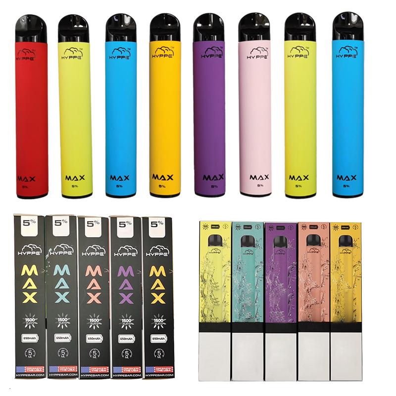 

Newest Disposable E Cigarette Device Hyppe MAX Pod Starter Kit 1500Puffs Prefilled 5.0ml Cartridge Vaporizer Vape Pen 5% 650mah PK Flow