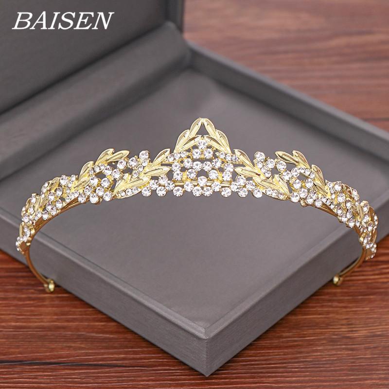 

Hair Clips & Barrettes Golden Rhinestone Crown Bridal Accessories Girl Headband Jewelry Ladies Gold Wedding, Golden;silver