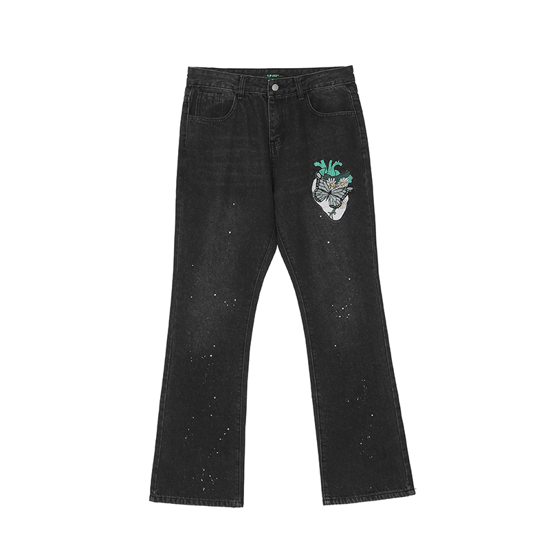 

men's jeans breeze-washed, manly harajuku-style urban fashions retro big jeans xh5i, Blue