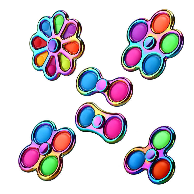 

HJMS01 Christmas Halloween Favor Gift Alloy Colorful Fidget Toys Bubble Pop Sensory Spinner Children Adult Stress Relief Anti-Anxiety Decompression Toy