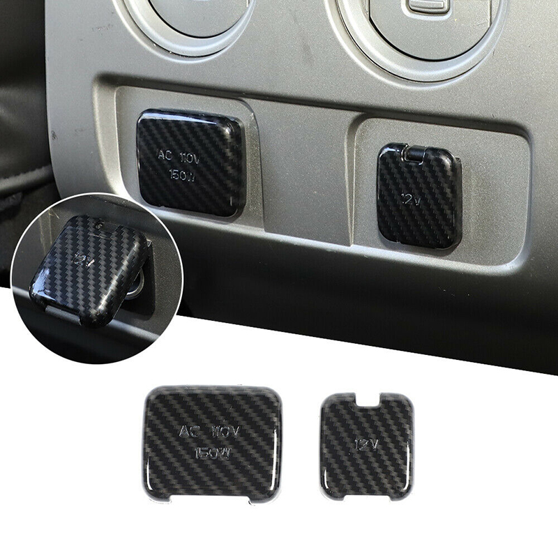 

ABS Rear Power Socket Trim Cover For Ford F150 Raptor 09-14 Carbon Fiber 2PCS
