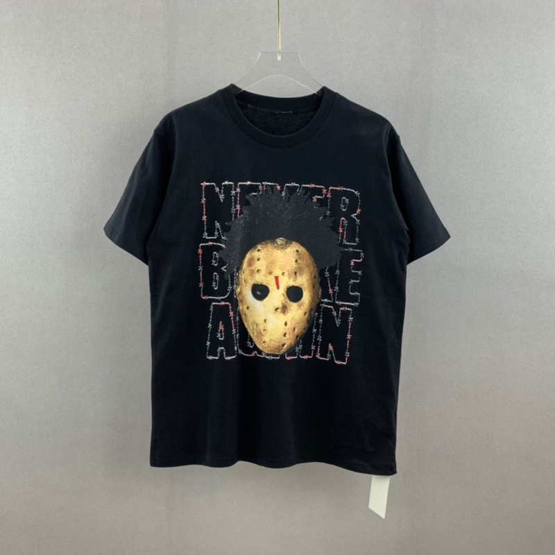 

22ss Spring Summer Never Broke Again Mask Vintage T shirts Mens Tshirt Women Clothes Casual Cotton Tee, White