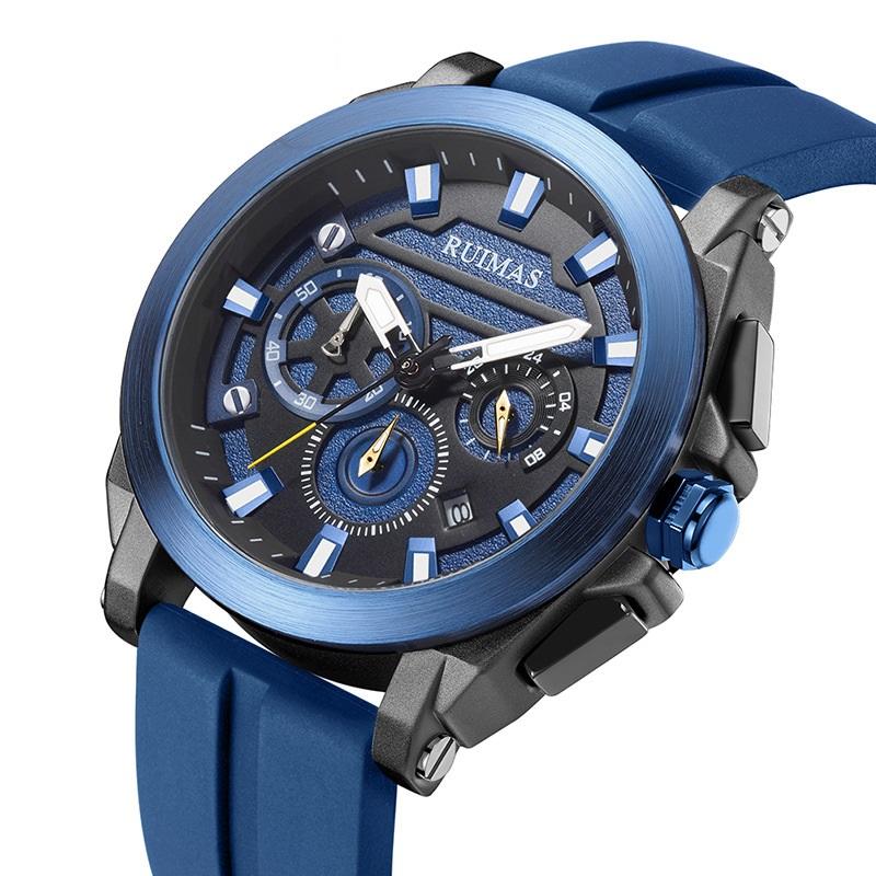 

Wristwatches MEGIR RUIMAS Men's Blue Sports Watches Luxury Chronograph Quartz Watch Man Military Waterproof Wristwatch Male Relogios 580, Sv-opp bag